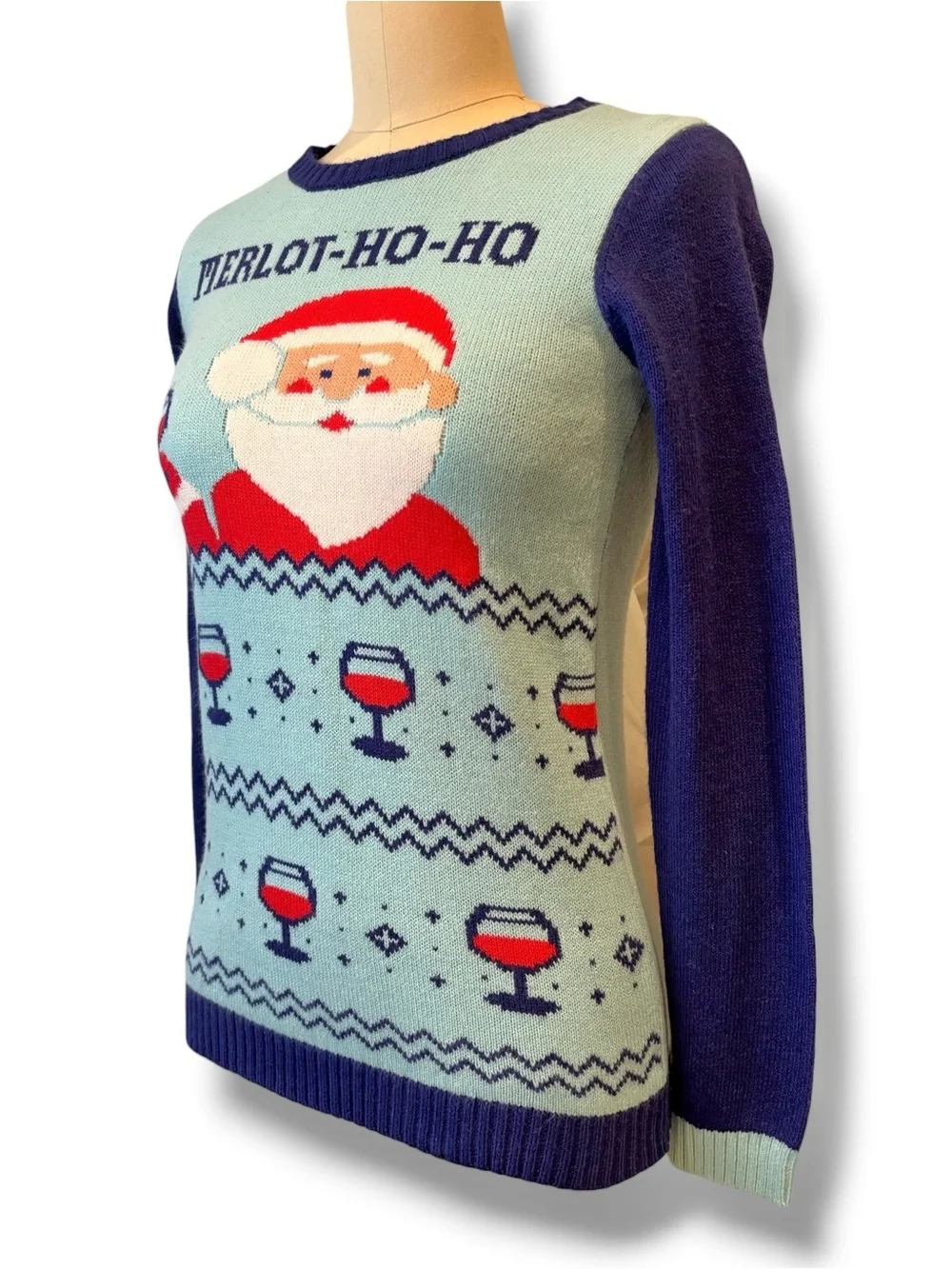 Ugly Christmas Sweater Norther Pole Merlot Ho Ho Holiday Party Women's Size XS
